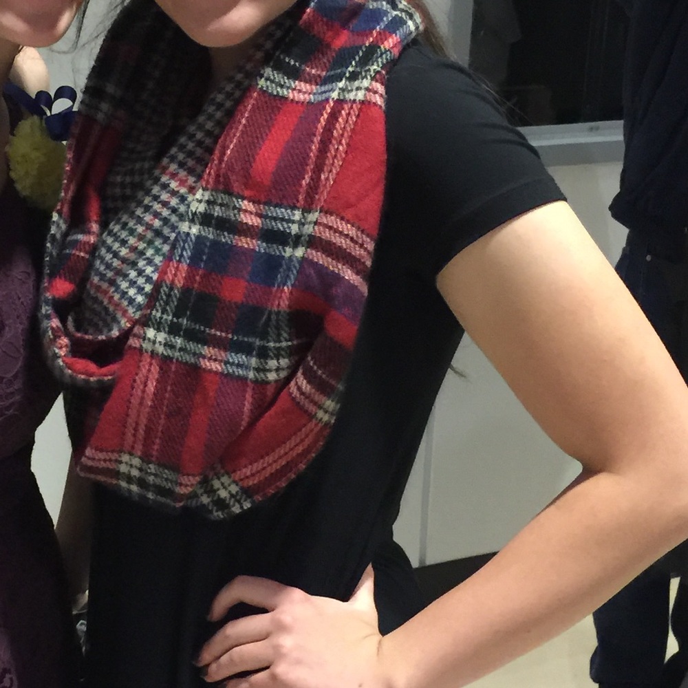 Red plaid Infinity Scarf!